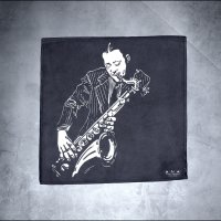 Lester Young Dance Towel pocketsquare style 30x30cm with...