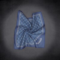 Manta Ray Dance Towel Pocketsquare 30x30cm embroidered in silver