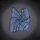 Manta Ray Dance Towel Pocketsquare 30x30cm embroidered in silver