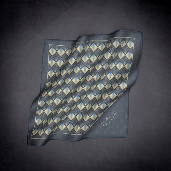 Jay Gatsby Dance Towel Pocketsquare 30x30cm embroidered in silver
