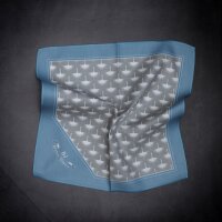 The Flight of the Cranes Dance Towel Pocketsquare 30x30cm embroidered in silver