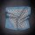 The Flight of the Cranes Dance Towel Pocketsquare 30x30cm embroidered in silver